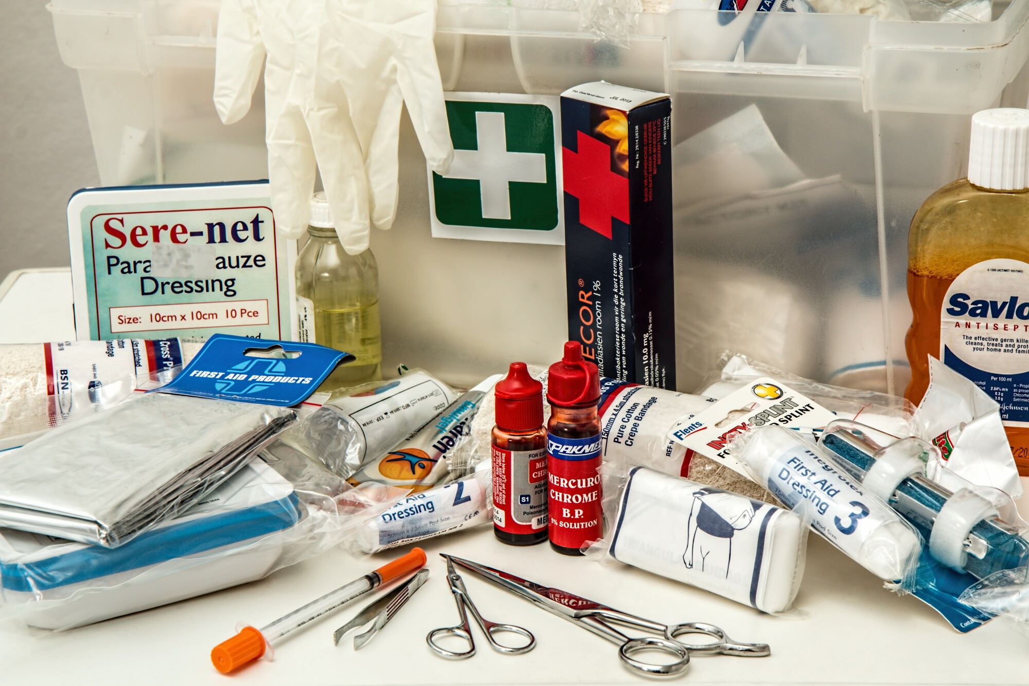 supplies for a first aid kit